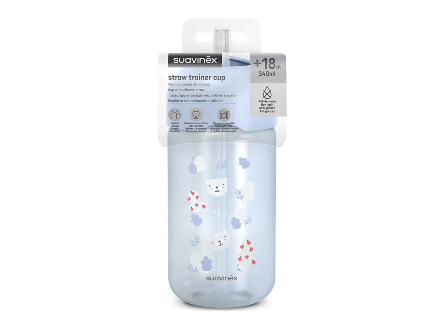 Vaso Sorbito 340ml +18M Suavinex Prints Azul