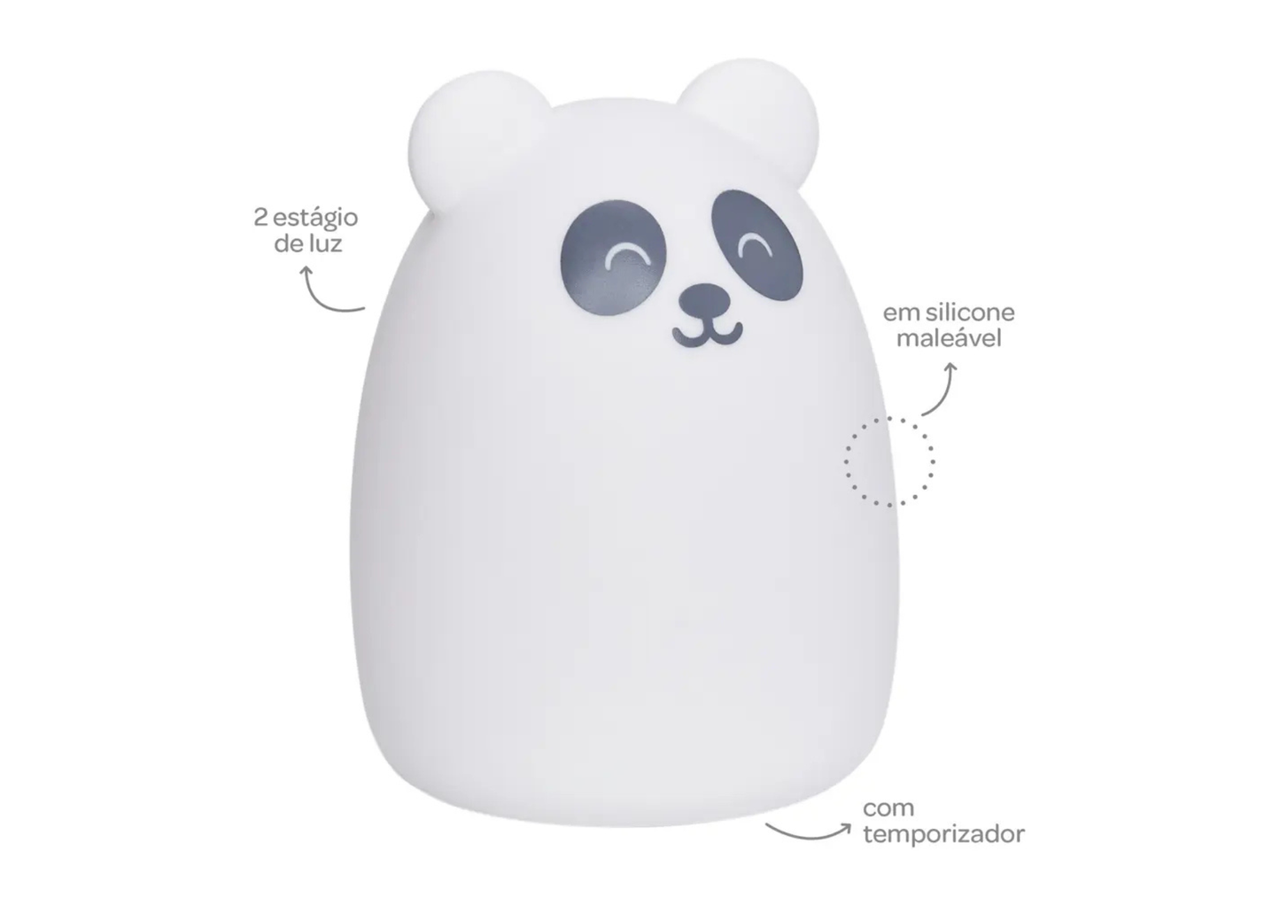 Lámpara Veladora LED de Silicona Panda - Buba