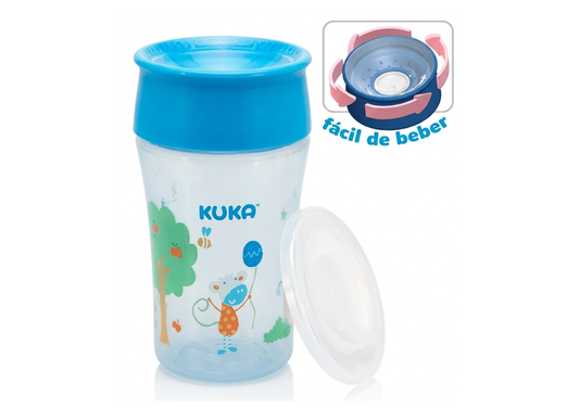 Vaso Infantil 360 Kuka Anti Derrame Azul
