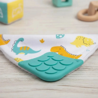 Babero Bandana con Mordillo BUBA - Dino verde