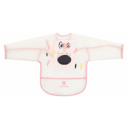 Babero con manga Kikkaboo - Rosado zebra