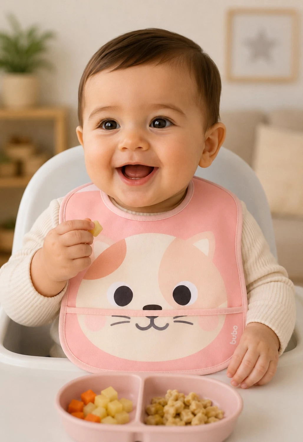 Babero Impermeable con Bolsillo Bubba - Gatita