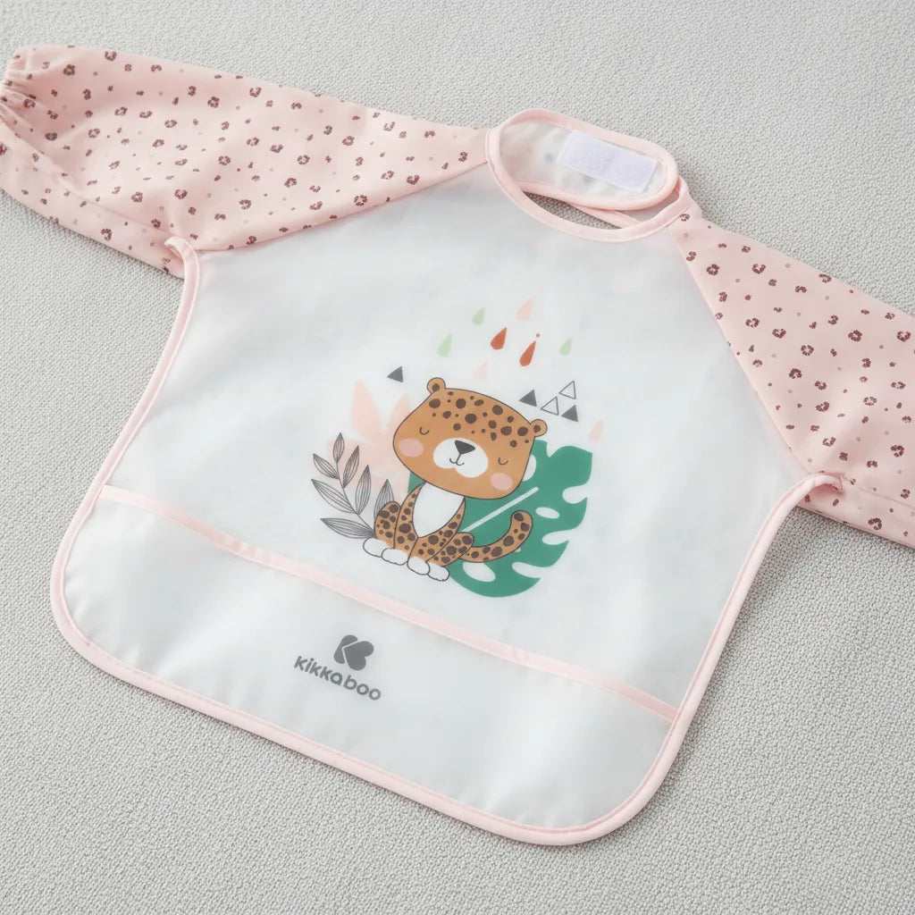 Babero con Mangas Impermeable Kikkaboo - Savanna Rosa