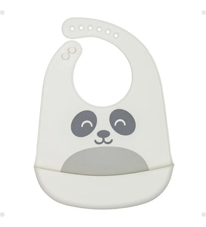 Babero De Silicona Oso Buba - Blanco