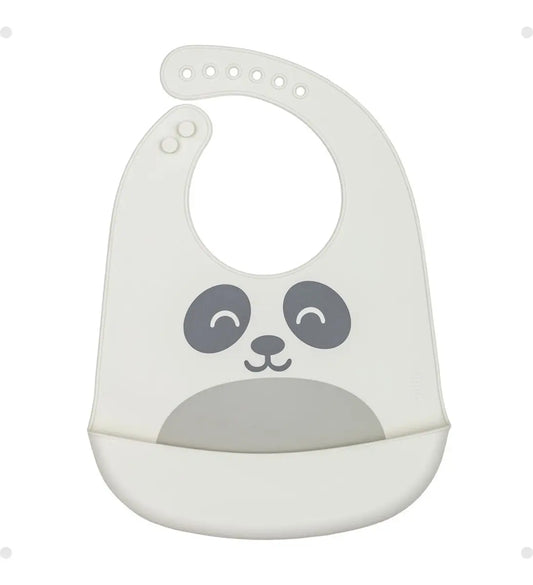 Babero De Silicona Oso Buba - Blanco