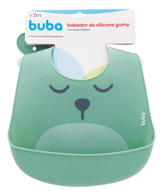 Babero De Silicona Oso Buba - Verde