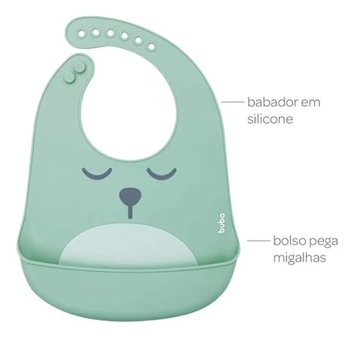 Babero De Silicona Oso Buba - Verde