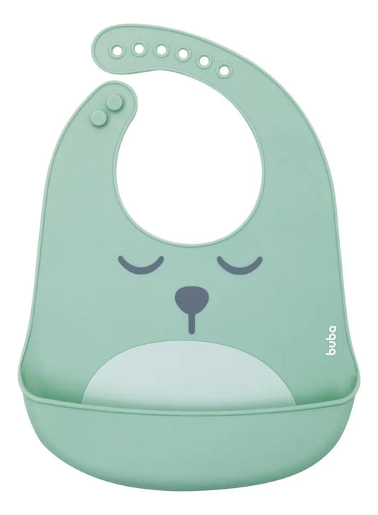 Babero De Silicona Oso Buba - Verde
