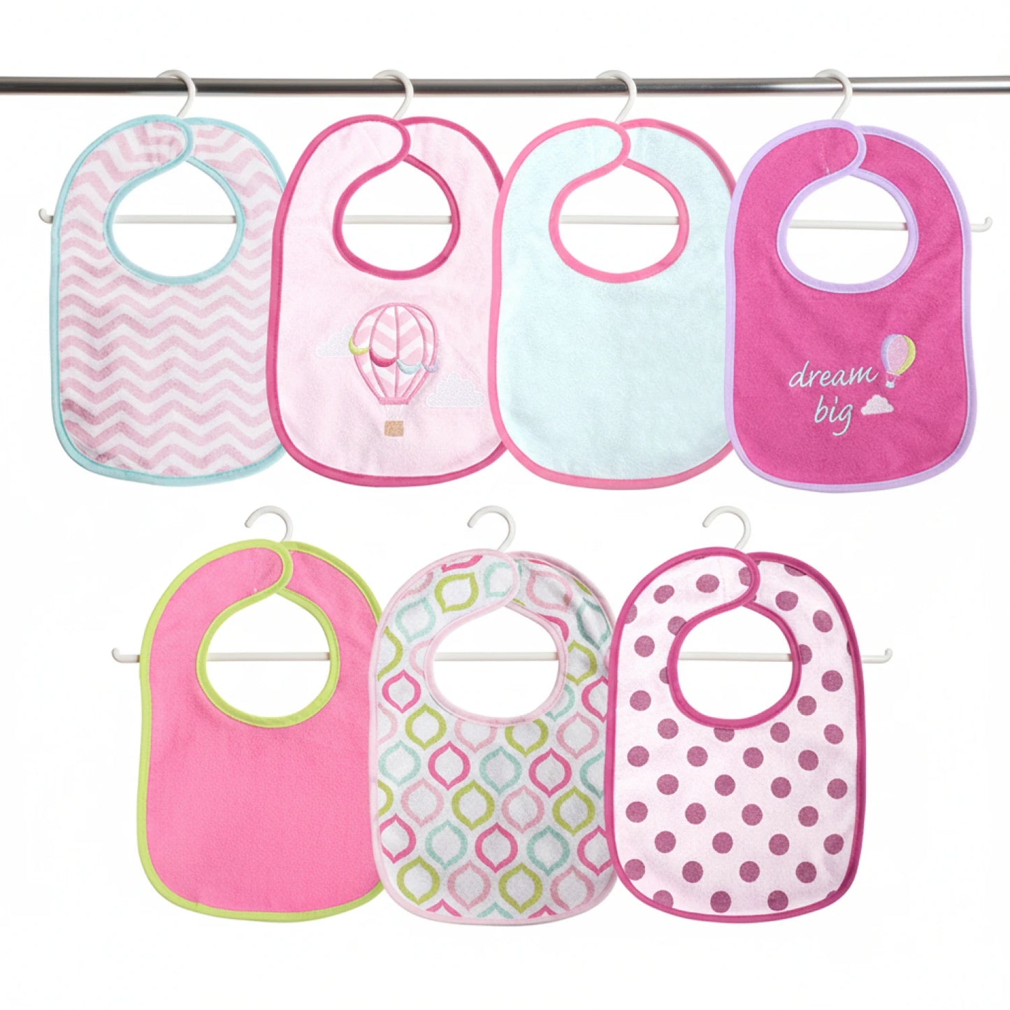 Set 7 Baberos Impermeabes Con Velcro Lorelli - Nena