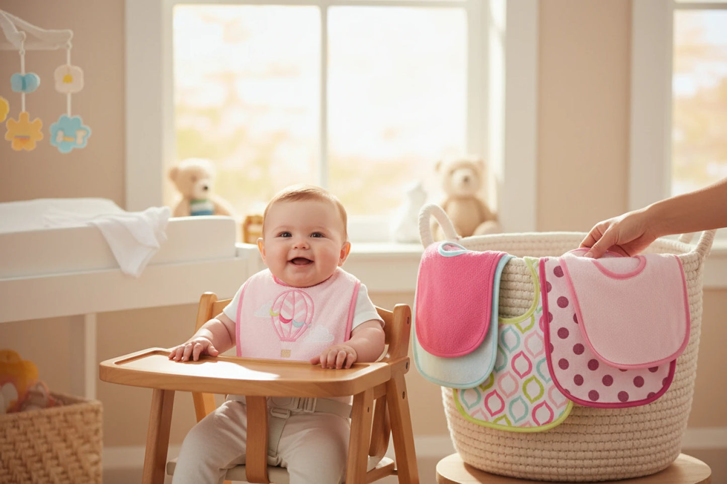 Set 7 Baberos Impermeabes Con Velcro Lorelli - Nena