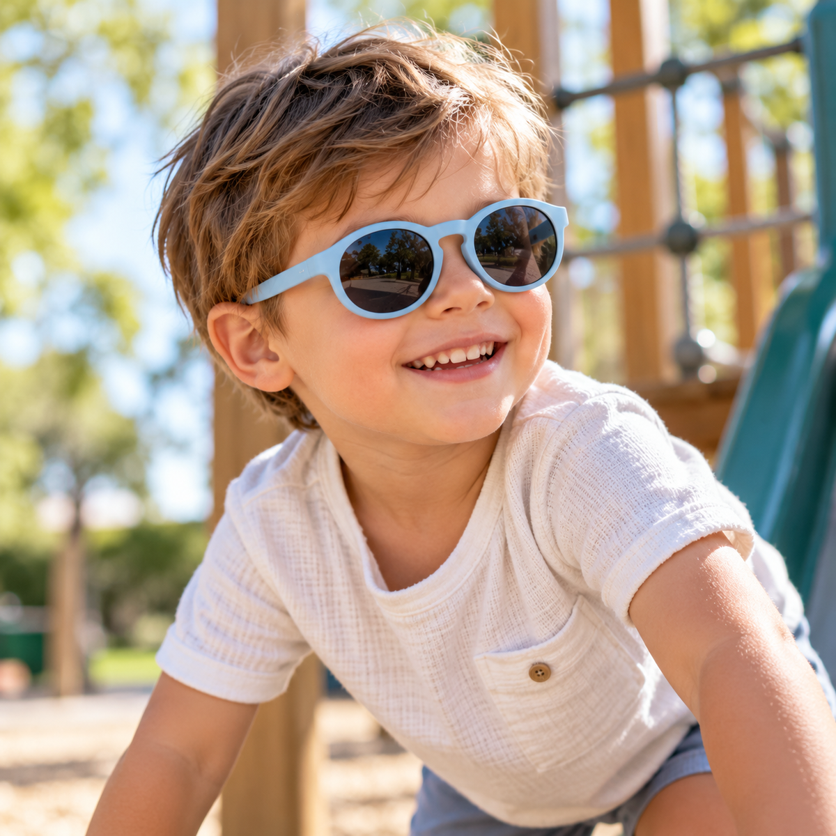 Lentes de Sol Infantiles BUBA UV400 para Niños y Niñas de 3 a 5 Años – Celeste