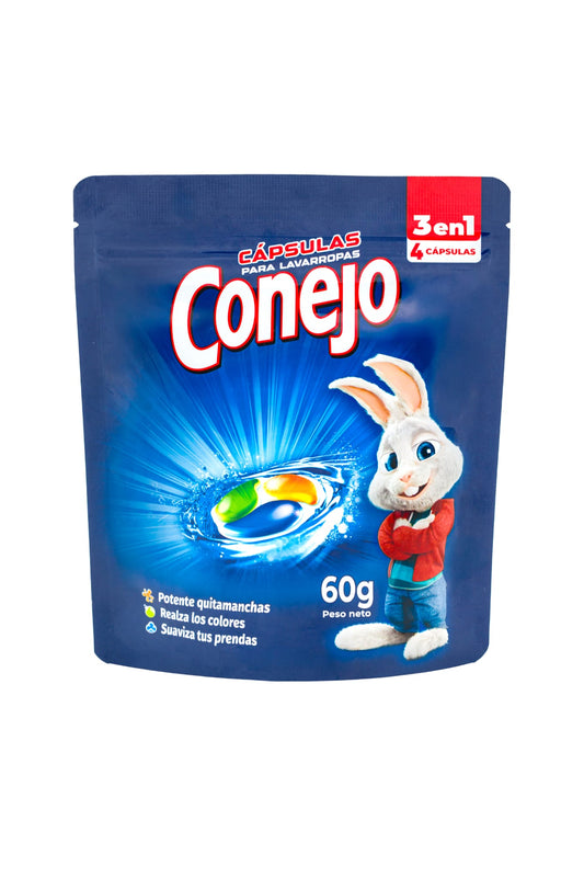 Jabón en Cápsulas para Ropa Conejo 4 Unidades