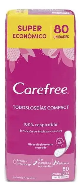 Protector Diario Carefree Todos los Dias Compact 80 unidades