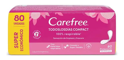 Protector Diario Carefree Todos los Dias Compact 80 unidades
