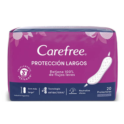 Protectores Diarios Carefree Largos - 20 Unidades