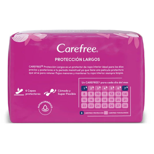 Protectores Diarios Carefree Largos - 20 Unidades