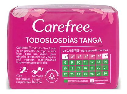 Protectores Diarios Carefree Todos los Dias Tanga 20 unidades
