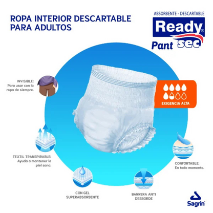 Pañales para Adultos Pants Adultos Readysec G/XG - 14 Unidades