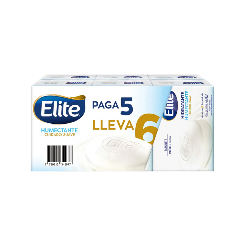 Jabón en barra Elite Hidratante 6 Unidades