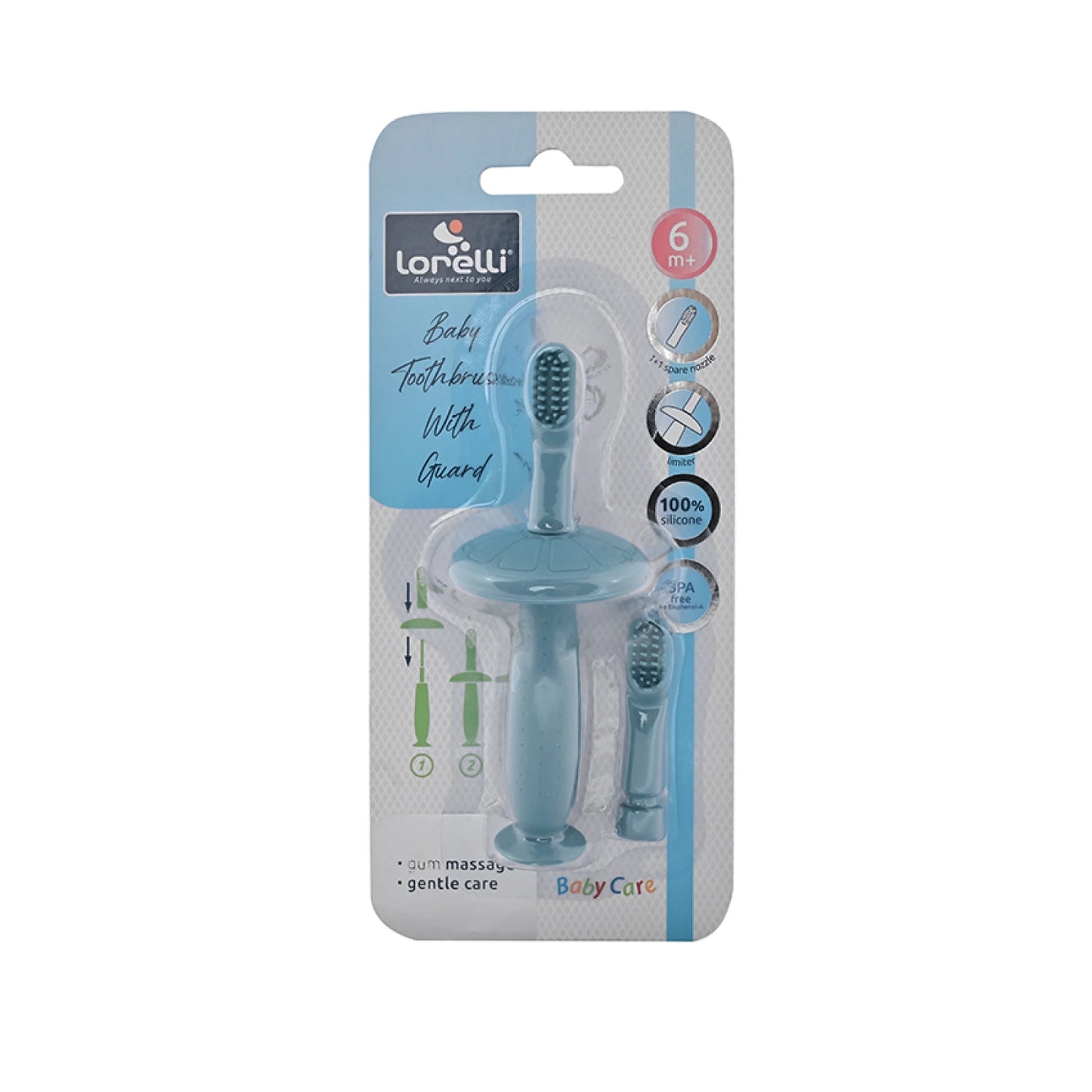 Cepillo Dental de Silicona con Repuesto Lorelli - Azul