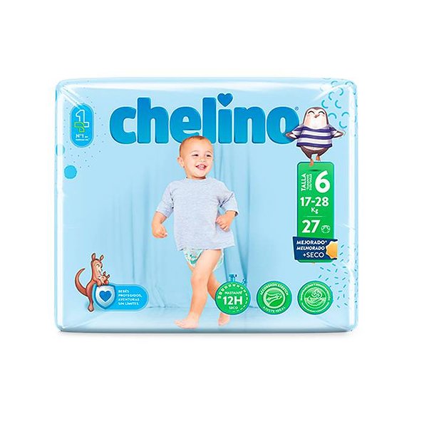 Pañales Para Niños Chelino XXXG  17-28 Kilos -27 Unidades