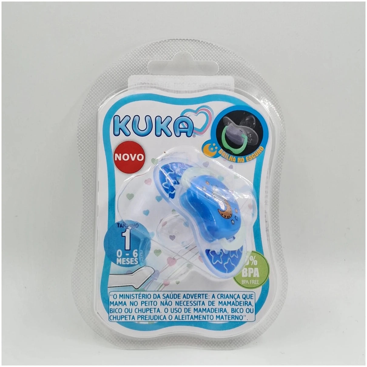 Chupete Brilla en la Oscuridad (0 - 6 meses) Azul Kuka