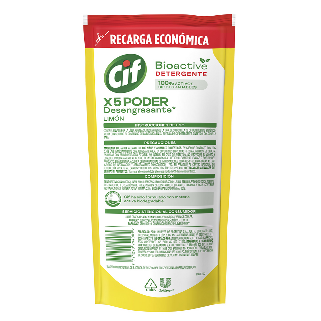 Cif detergente concentrado Limón - 450 ml