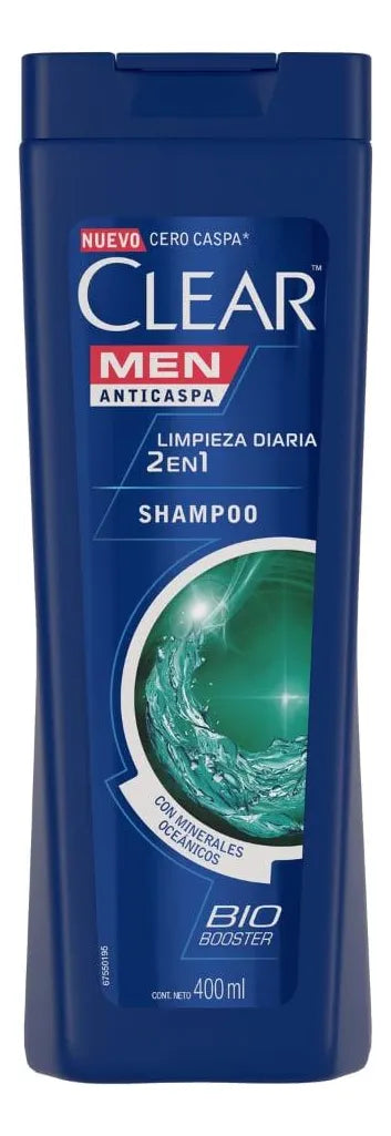 Shampoo Clear Men Anti Caspa 2 en 1 - 400ml