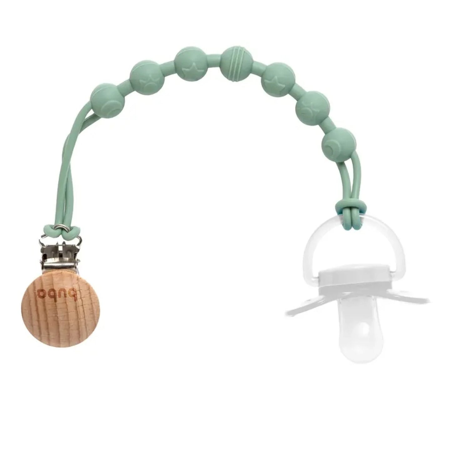 Prendedor de Chupete Bambú Silicona BUBA - Verde