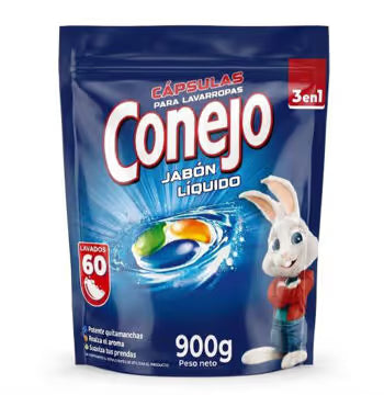 Jabón en Cápsulas para Ropa Conejo 60 Unidades