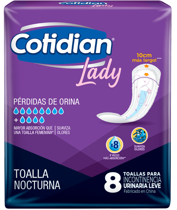 Protector Noche Cotidian Lady - 8 unidades