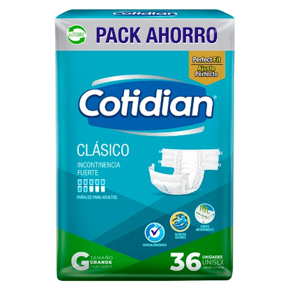 Pañales Cotidian Clásico G - 36 unidades