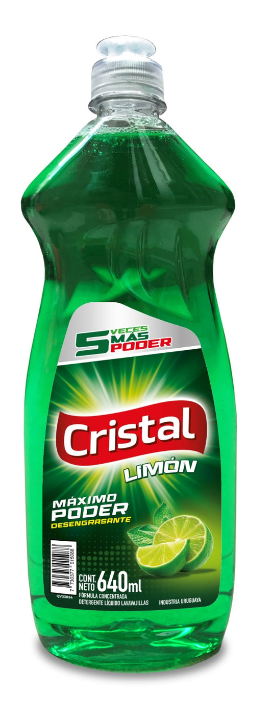 Detergente Cristal Limon Verde Concentrado 640ml