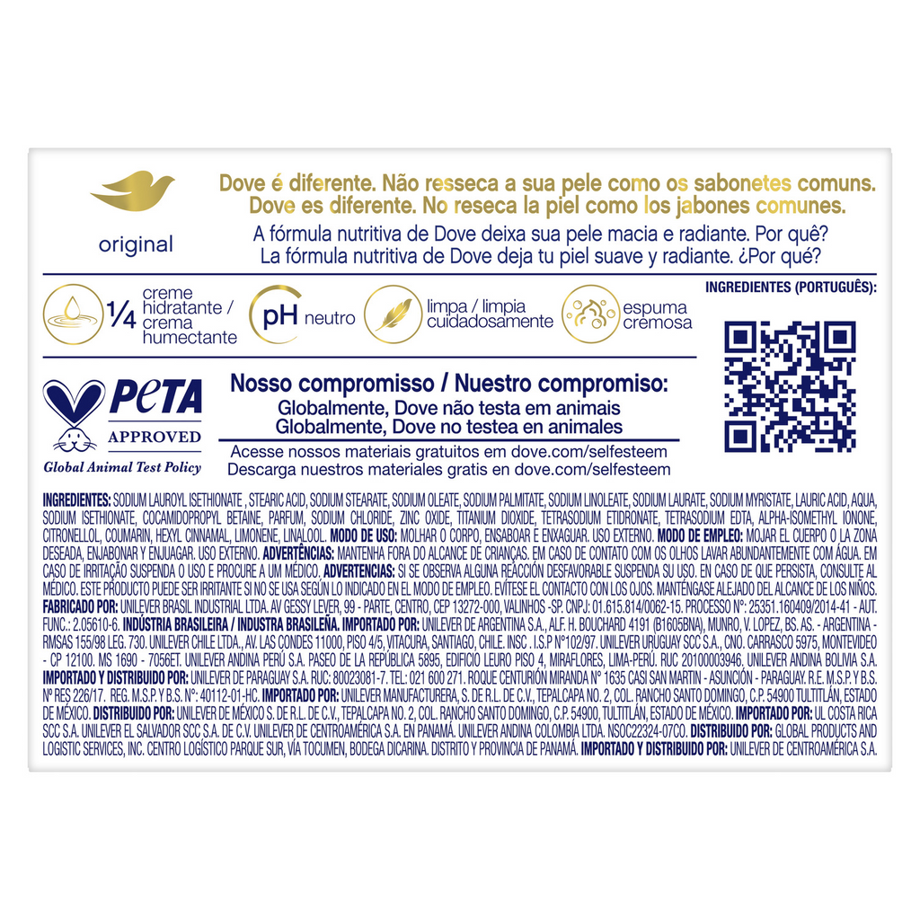 Jabón en Barra Dove Original Corporal 90 g