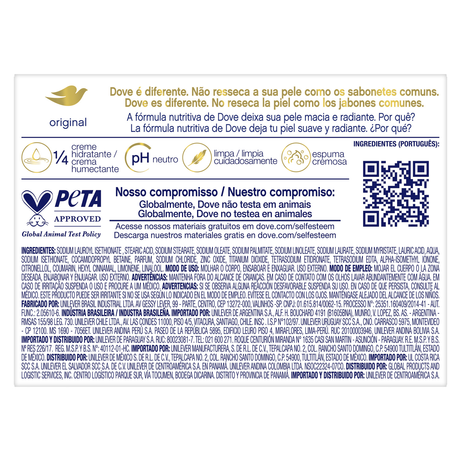 Jabón en Barra Dove Original Corporal 90 g