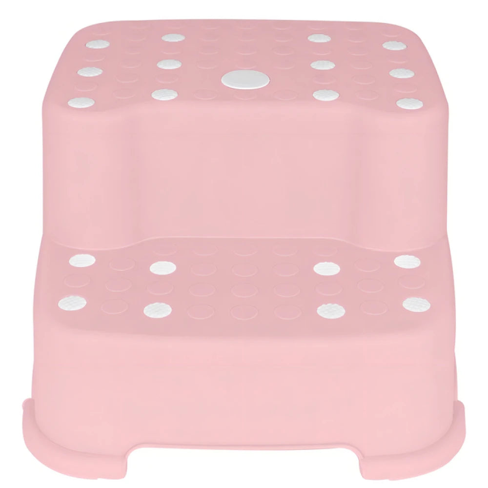 Banco Infantil BUBA de 2 Escalones Antideslizantes – Rosado