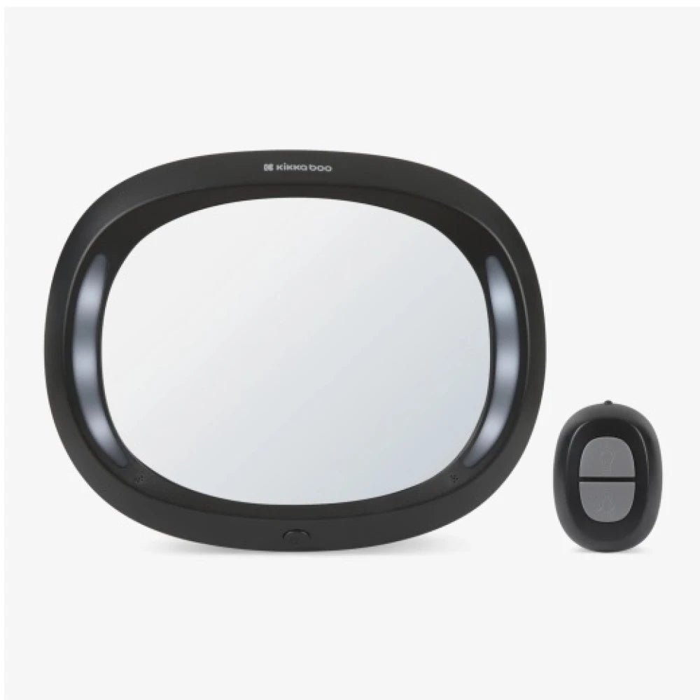 Espejo Retrovisor para Bebé Kikkaboo con Luz LED y Control Remoto para Auto