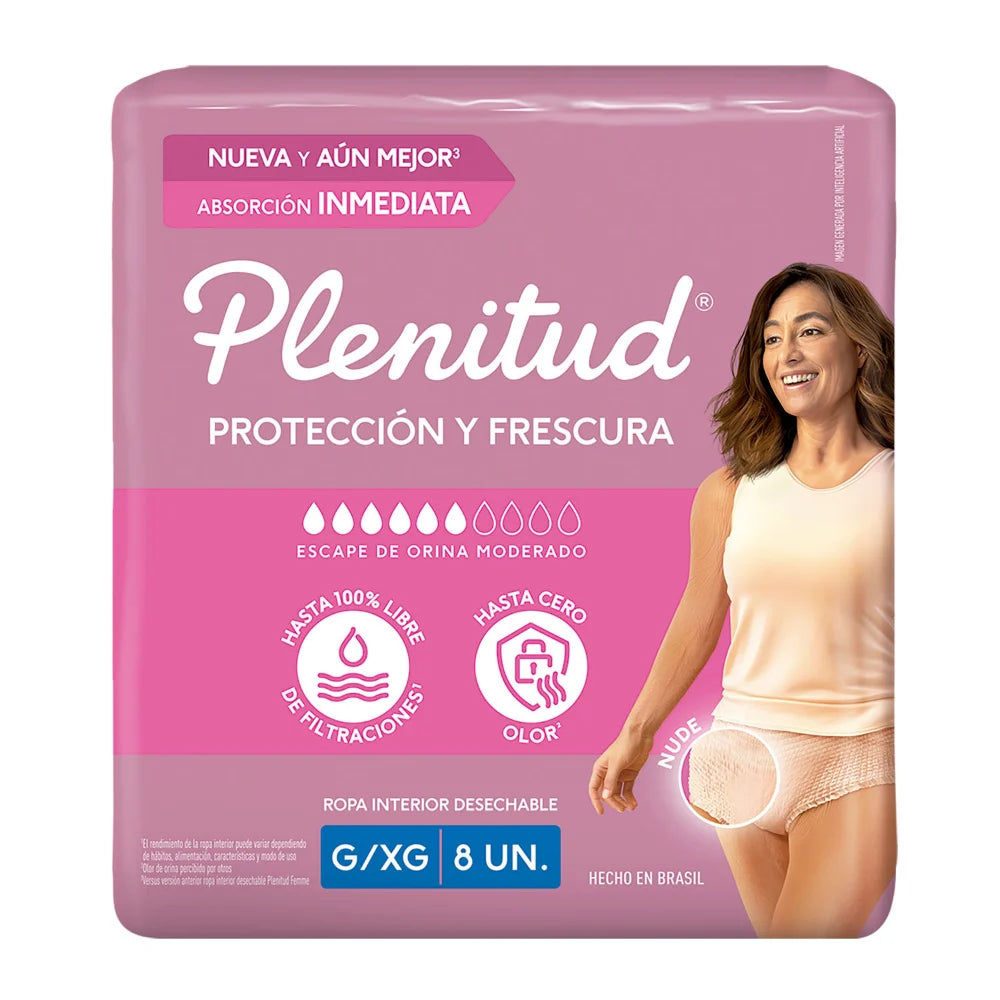 Pañales para Adultos Plenitud Femme Pants G/XG - 8 Unidades