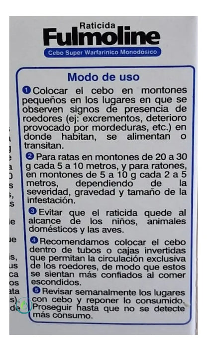 Cebo Raticida Fulmoline 50gr