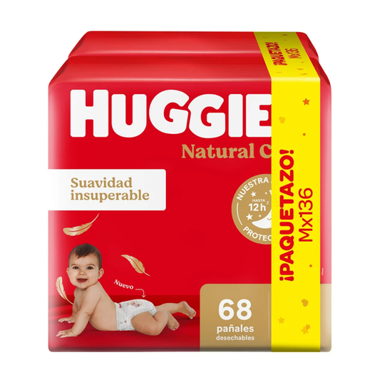 Pañales Huggies Supreme Care Talle M – 136 unidades