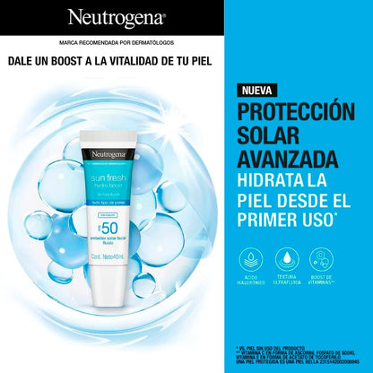 Protector Solar Neutrogena Sunfresh Hydroboost Fps50 40ml Sin Color