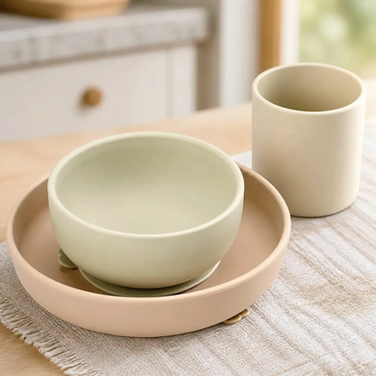 Set Plato, Bowl y Vaso de Silicona