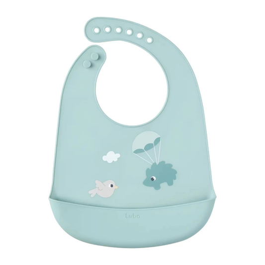 Babero de Alimentación de Silicona Cloudy Verde - Buba