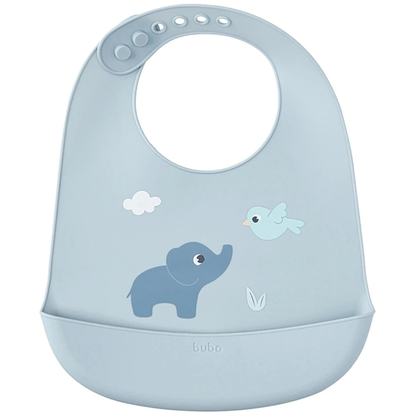 Babero de Alimentación de Silicona Cloudy Azul - Buba
