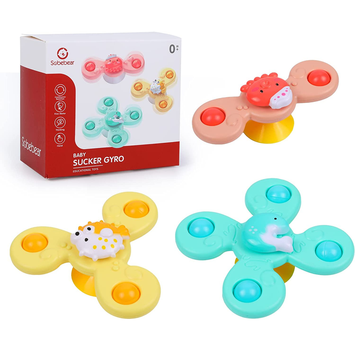 Spinners Giratorios Con Ventosa Resistentes Al Agua Niños