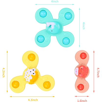 Spinners Giratorios Con Ventosa Resistentes Al Agua Niños