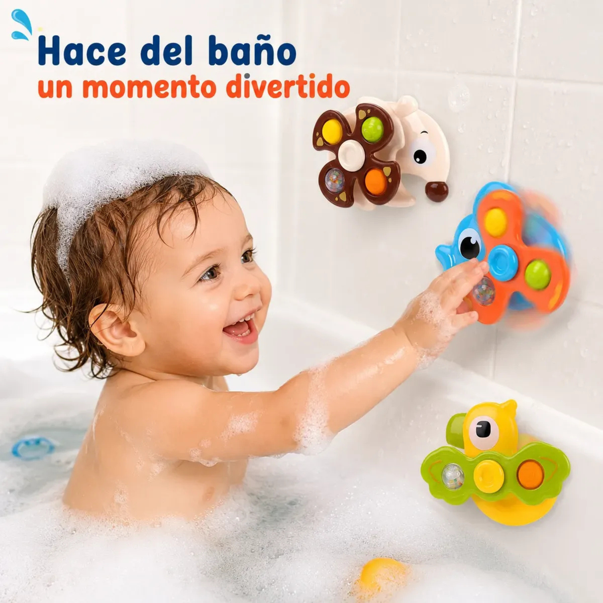 Set x3 Spinners Giratorios con Ventosa y Sonido de Animales
