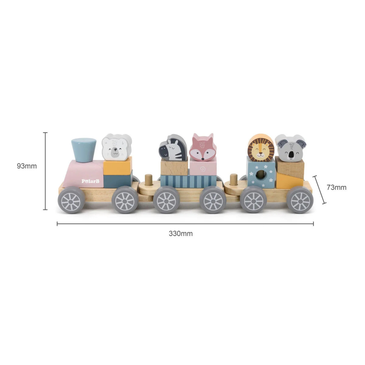 Tren Apilable de Madera con Animales - PolarB