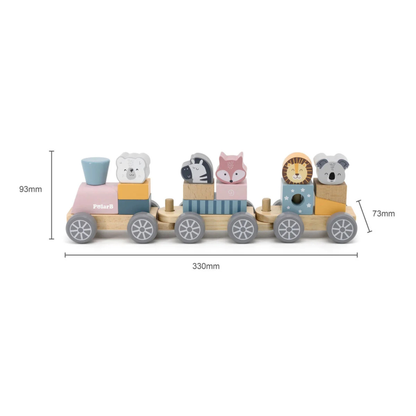 Tren Apilable de Madera con Animales - PolarB