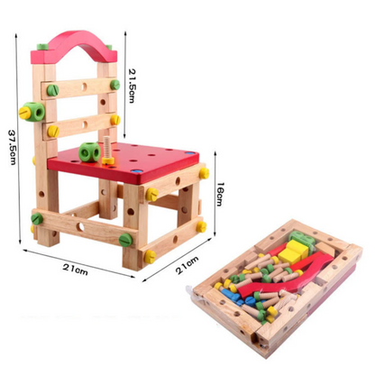 Juego Armar Silla de Madera con Herramientas